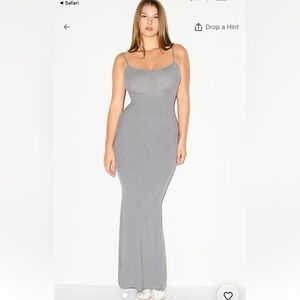 Skims- Soft lounge long slip dress in heather grey xxs
